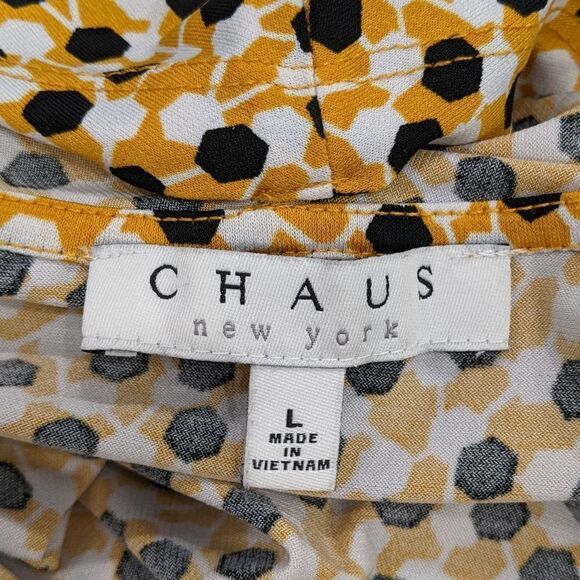 Chaus NY Geo Print Sleeveless Surplice Blouse with Ruched Sides - Picture 6 of 7
